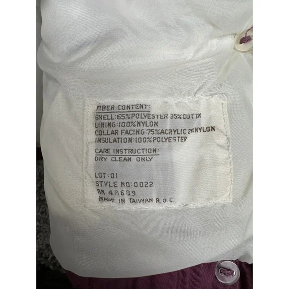 Vintage Puffer Vest Womens Large Quilted Button Front Sleeveless Winter 80s - Picture 8 of 10